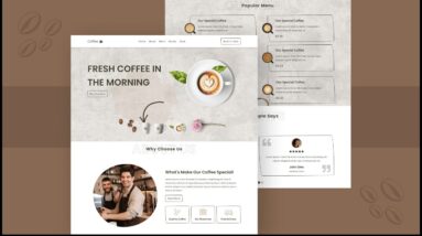 Complete Responsive Coffee Shop Website Design Tutorial Using HTML / CSS / JavaScript | Step By Step
