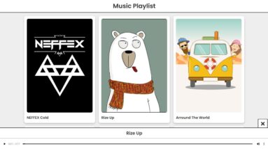 Create A Responsive Music Gallery / Music Playlist Website Using HTML CSS & Vanilla JavaScript
