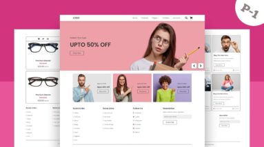 Responsive Multipage Glasses E-Commerce Website Design HTML / CSS / SASS / JavaScript - PART - 1