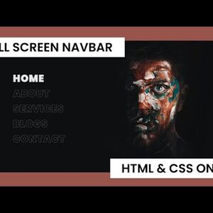 Create A Full Screen Navbar With Toggle Effect Using Pure HTML & CSS Only