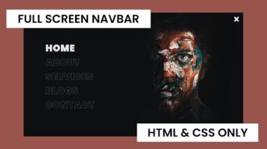 Create A Full Screen Navbar With Toggle Effect Using Pure HTML & CSS Only
