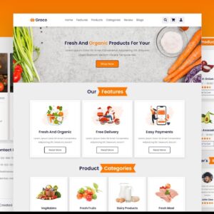 Create A Responsive Grocery Store Website Design Using HTML - CSS - JavaScript || Step By Step