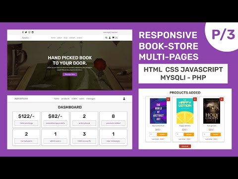 Complete Responsive Book Store Website Design With Admin Dashboard ...