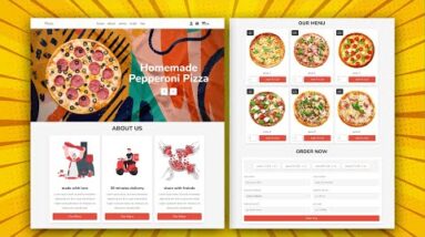 How To Make Responsive Online Pizza Shop Website Design Using HTML / CSS / Vanilla JavaScript