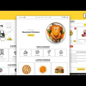 Create A Responsive Food / Restaurant Website [ Checkout, Orders, Login, Register, Profile Page ]