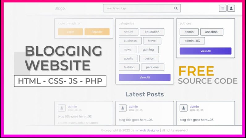 Complete Responsive Bloggin Website Design Using HTML - CSS - JS - PHP PDO [ Demo ]