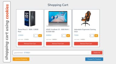 PHP Shopping Cart CRUD Using Cookies