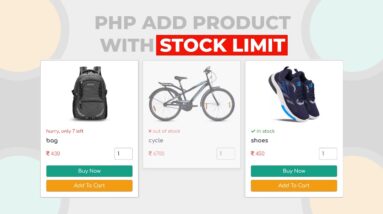 Add Product With Max Stock Available Limit Using PHP PDO