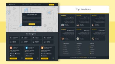 Job Portal Website Design - Dark Theme Version Using HTML/CSS/JS