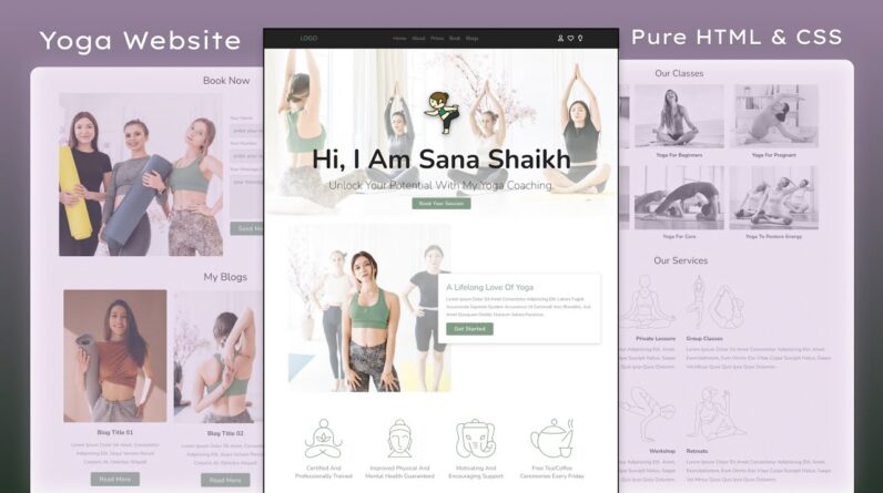 Responsive Animated Yoga Website Design Using Only HTML & CSS
