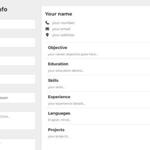 Build a Resume Builder App with Live Preview & PDF Download (HTML CSS JS)