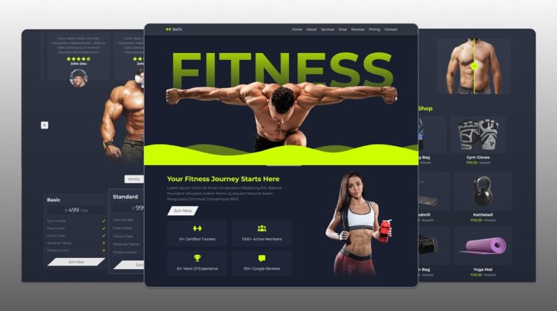 Responsive Modern Gym Website Design – HTML, CSS & JS  - Fitness Website Template