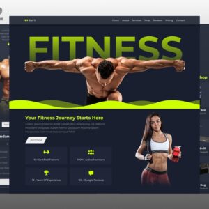 Responsive Modern Gym Website Design – HTML, CSS & JS – Services,  Slider, Shop - Part 2