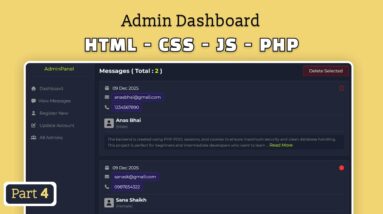 Gym Website with Admin Dashboard in PHP & MySQL | Part 4 | Send, View And Delete Message