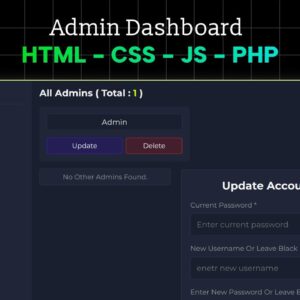 Gym Website with Admin Dashboard in PHP & MySQL | Part 3 | Update Account, View And Delete Admins
