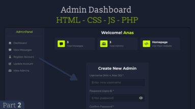 Gym Website with Admin Dashboard in PHP & MySQL | Part 2 | Dashboard, Header, Register